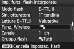 Impostazione flash wireless esterno